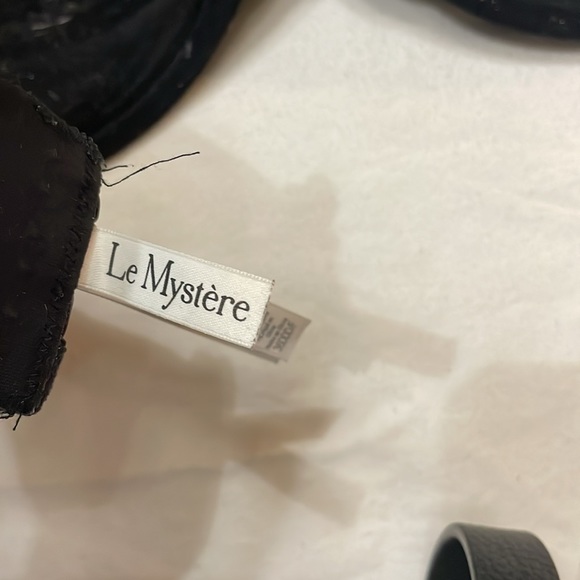 LE MYSTÈRE Sheer Illusion Plunge T-Shirt Black Bra  36DDD/F - Picture 8 of 10